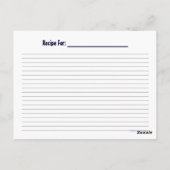 Pop Diner Retro Custom Rezept Card Postkarte (Rückseite)