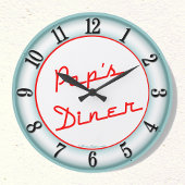 Pop Diner Retro Küchenmauer Große Wanduhr