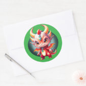 Pop Drache Runder Aufkleber (Umschlag)