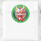 Pop Drache Runder Aufkleber (Tasche)