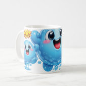 Pop Drop Blau Kaffeetasse (Vorderseite Links)