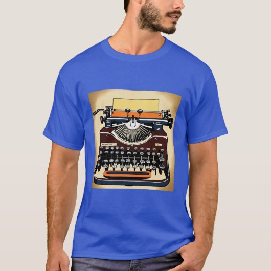 Pop eines Vintagen Schreibmaschinenherstellers Blu T-Shirt (Vorderseite)