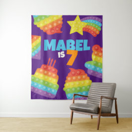 Pop! | Einladung zum Geburtstag im Hintergrund Wandteppich