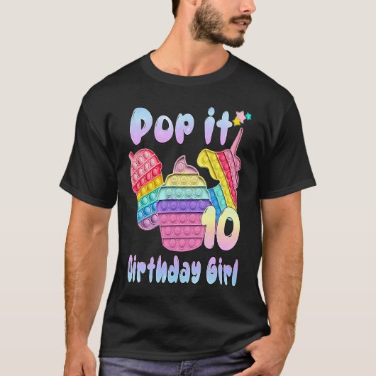 Pop es 10 Geburtstagsmädchen T-Shirt (Vorderseite)
