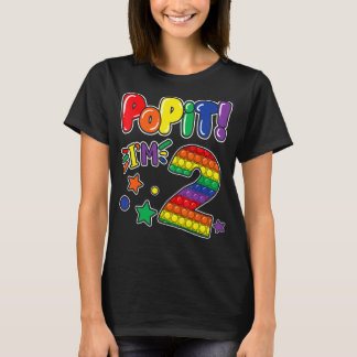Pop Es 2. Geburtstag Girls Boys 2 Jahre altes Fidg T-Shirt
