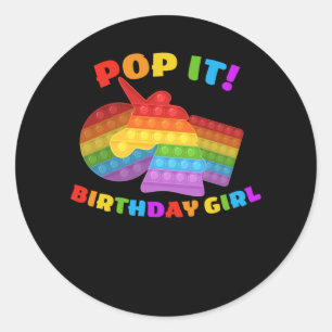 Pop Es Dot Day Einhorn für Geburtstagskinder Runder Aufkleber