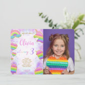 Pop es Geburtstag Foto Einladung (Stehend Vorderseite)