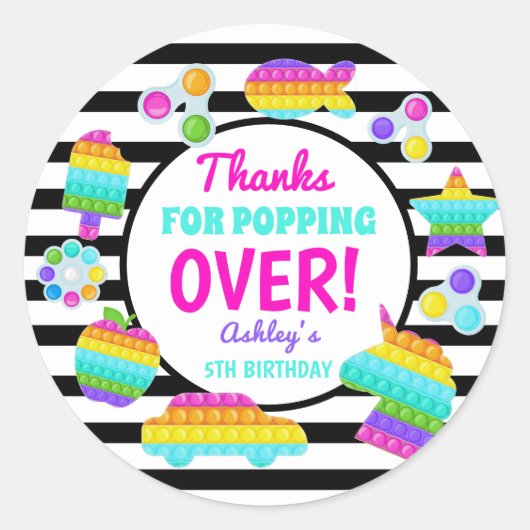 Pop Es Geburtstagsaufkleber, Pop über Aufkleber (Vorderseite)