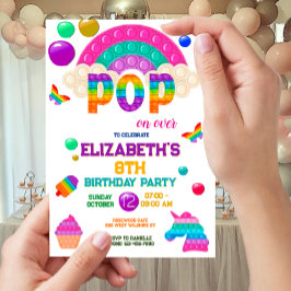 Pop es Geburtstagseinladung, Pop It Party Einladung