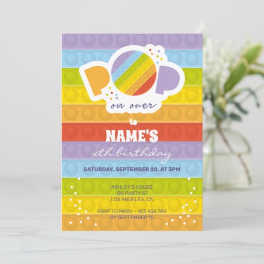 Pop es Geburtstagsparty Einladung (Stehend Vorderseite)