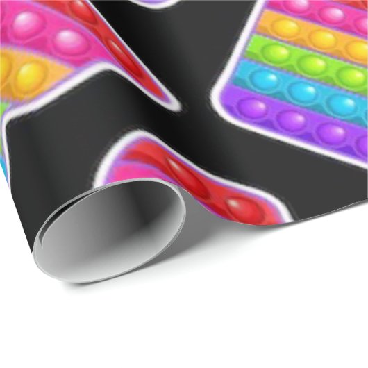 Pop es Regenbogen Schmetterlinge und Herzen Geburt Geschenkpapier (Rolleneckpunkt)