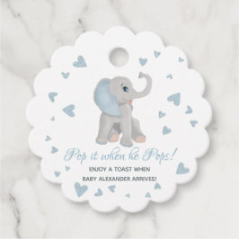 Pop es, wenn er Blue Graue Elephant Babydusche Pop Geschenkanhänger