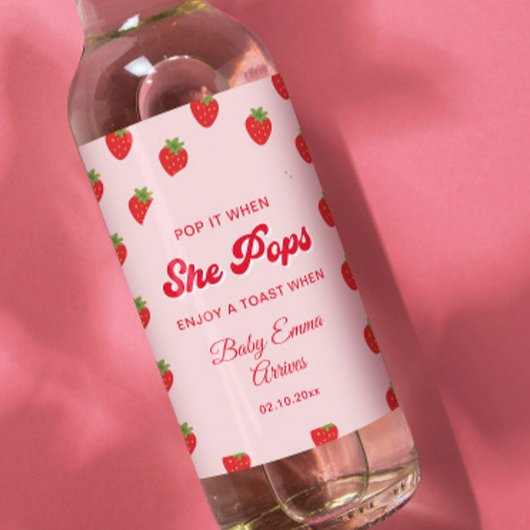 Pop es, wenn sie Berry Sweet Baby Dusche Mini Pop Weinetikett
