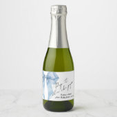 Pop es, wenn sie Blue Bow Baby Shower Pop Schaumweinetikett (Vorderseite)