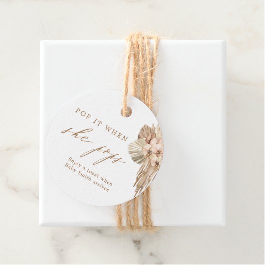 Pop es, wenn sie Bohemische Baby Dusche Gefallen P Geschenkanhänger (Beispiel)