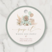 Pop es, wenn sie Boho Teddy Bear Baby Dusche Pop Geschenkanhänger (Rückseite)