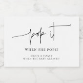 Pop es, wenn sie Elegant Baby Shower Pop Schaumweinetikett (Einzelnes Label)