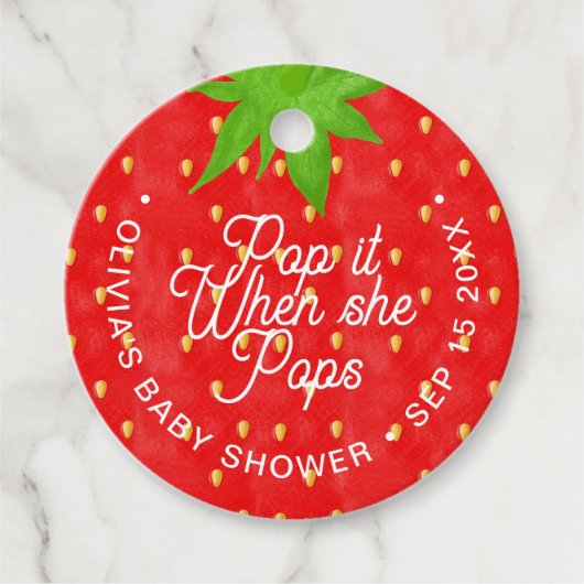 Pop es, wenn sie Erdbeere Pop Geschenkanhänger (Vorderseite)