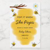 Pop es, wenn sie Honey Bee Baby Dusche Pop Weinetikett (Einzelnes Label)