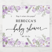 Pop es, wenn sie Lila Baby Dusche Gefallen Pop Schaumweinetikett (Einzelnes Label)