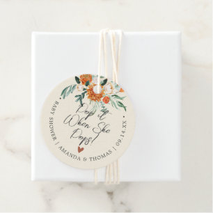 Pop es, wenn sie Orange Blume Baby Dusche Pop Geschenkanhänger