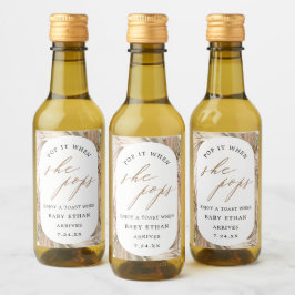 Pop es, wenn sie Pampas Grass Baby Dusche Pop Weinetikett