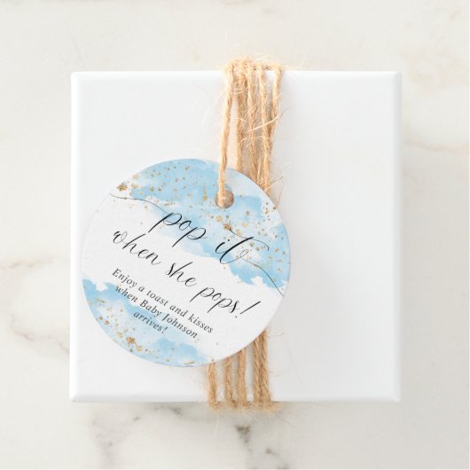 Pop es, wenn sie Pop Aquarellgold weiß Geschenkanhänger (Beispiel)