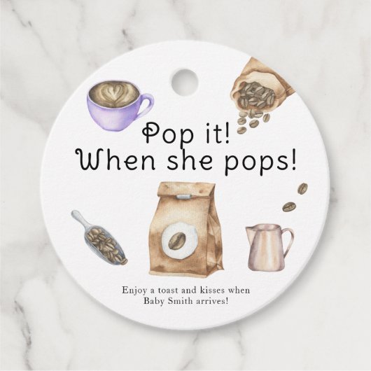 Pop es, wenn sie Pop! Baby braut Babydusche Geschenkanhänger (Vorderseite)