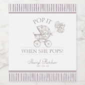 Pop es, wenn sie Pop Baby-Dusche Weinetikett (Einzelnes Label)
