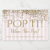 Pop es, wenn sie Pop! BABY Sparkle Dusche Party Schaumweinetikett (Einzelnes Label)