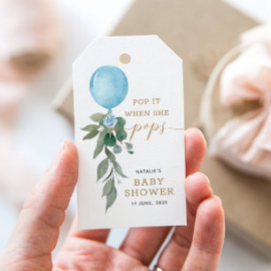 Pop es, wenn sie Pop Balloon Greenerenery Baby Dus Geschenkanhänger