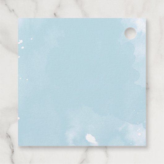 Pop es, wenn sie Pop Blue Balloon Bow Greenerie Geschenkanhänger (Rückseite)