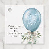 Pop es, wenn sie Pop Blue Balloon Bow Greenerie Geschenkanhänger (Vorderseite)