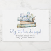 Pop es, wenn sie Pop Bücher New Chapter Babydusche Schaumweinetikett (Einzelnes Label)