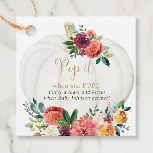 Pop es, wenn sie Pop burgundischen Kürbis fallen D Geschenkanhänger (Vorderseite)