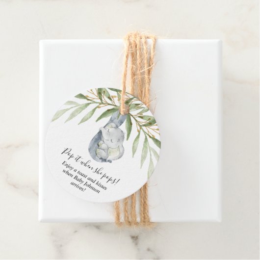 Pop es, wenn sie Pop Elefantenbaby Dusche Gefallen Geschenkanhänger (Beispiel)