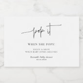 Pop es, wenn sie Pop Elegant Baby Shower Mini Alkoholflaschenetikett (Einzelnes Label)