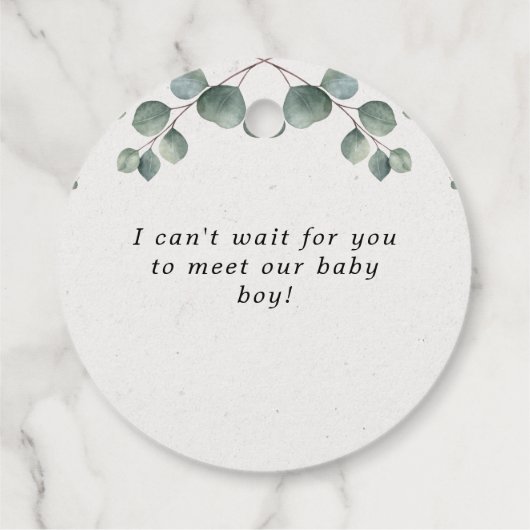 Pop es, wenn sie Pop Elegante Eucalyptus Baby Show Geschenkanhänger (Rückseite)