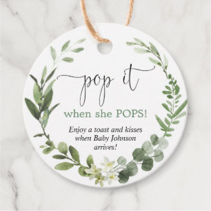 Pop es, wenn sie Pop Eukalyptus Baby Dusche Geschenkanhänger