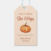 Pop es, wenn sie Pop fallen Pumpkin Baby Dusche Geschenkanhänger (Vorderseite)