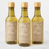 Pop es, wenn sie POP Gold Hearts Baby Dusche. Weinetikett (Flaschen)