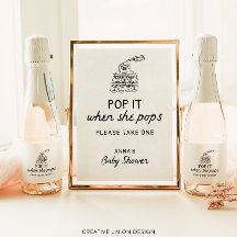 Pop es, wenn sie Pop Hand gezeichnete Baby Dusche 