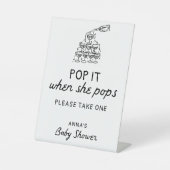 Pop es, wenn sie Pop Hand gezeichnete Baby Dusche Sockelschild (Vorderseite)