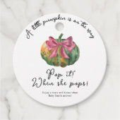 Pop es, wenn sie Pop - Kürbisbeutel-Babydusche Geschenkanhänger (Vorderseite)