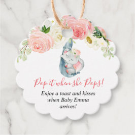 Pop es, wenn sie Pop Mädchen Elefanten Baby Dusche Geschenkanhänger