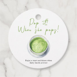 Pop es, wenn sie Pop! Matcha Latte Baby Dusche Geschenkanhänger
