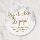 Pop es, wenn sie Pop Moderne Floral Baby Dusche Geschenkanhänger (Vorderseite)