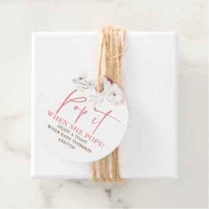 Pop es, wenn sie Pop Pink Boho Baby Dusche. Geschenkanhänger