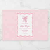 Pop es, wenn sie Pop Pink Bow Baby Dusche Alkoholflaschenetikett (Einzelnes Label)