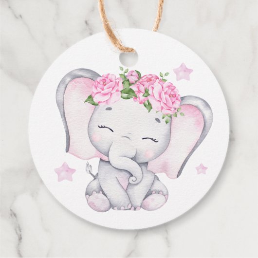 Pop es, wenn sie Pop pink Elephant Baby Dusche. Geschenkanhänger (Rückseite)